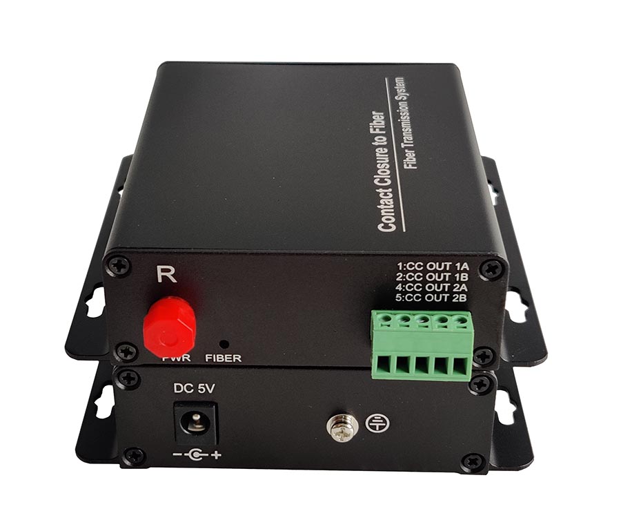 2 Channel Forward Contact Closure Fiber Optical Converter 